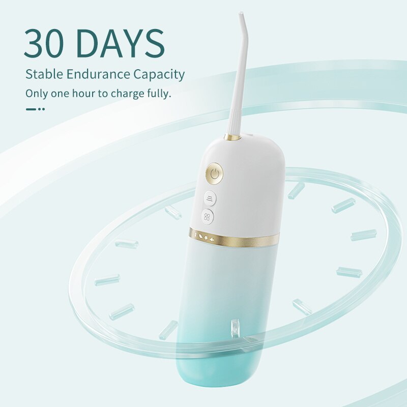 Portable Water Flosser - USB Rechargeable, 4 Nozzles