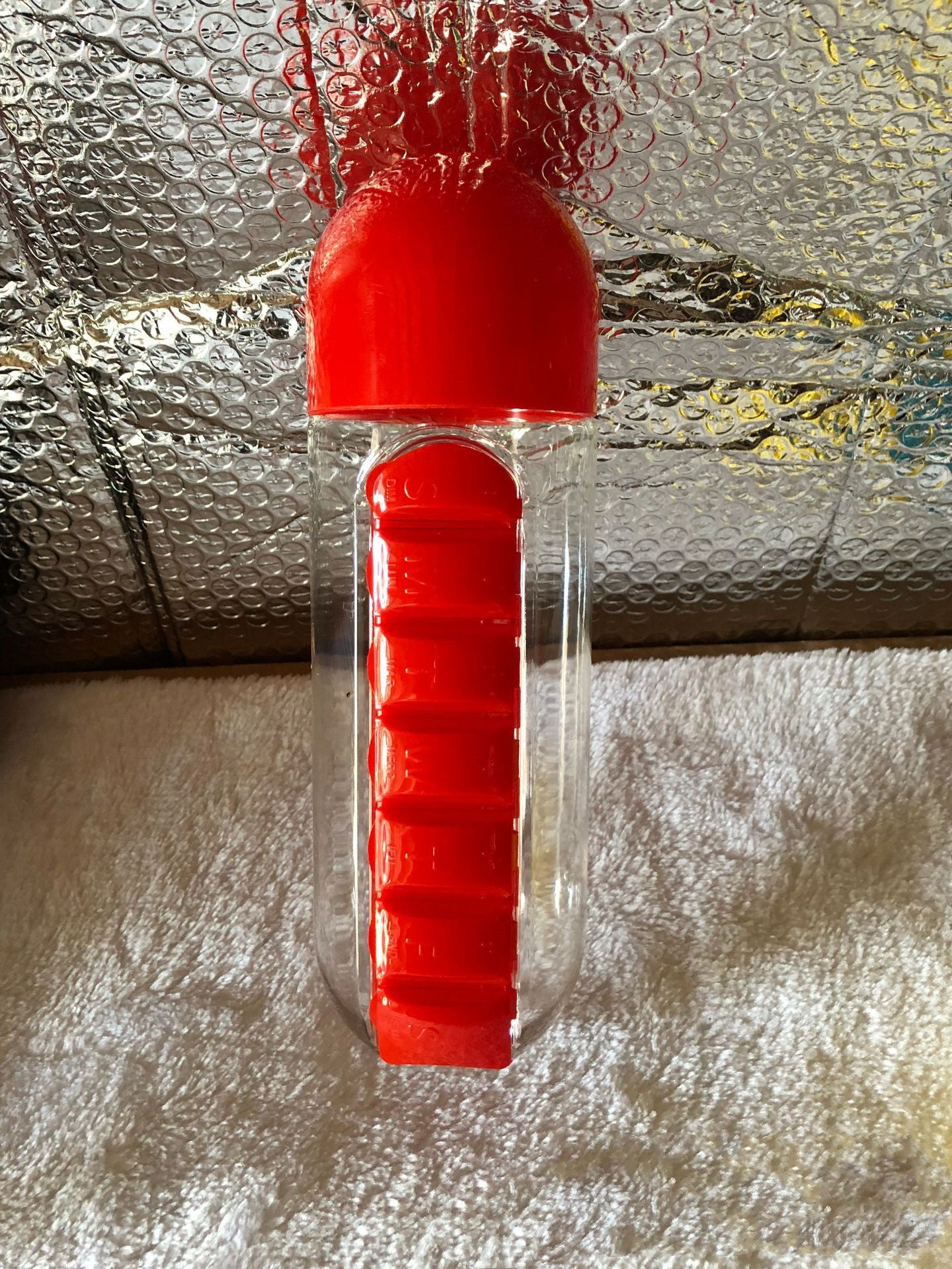 Water Bottle with Pill Organizer