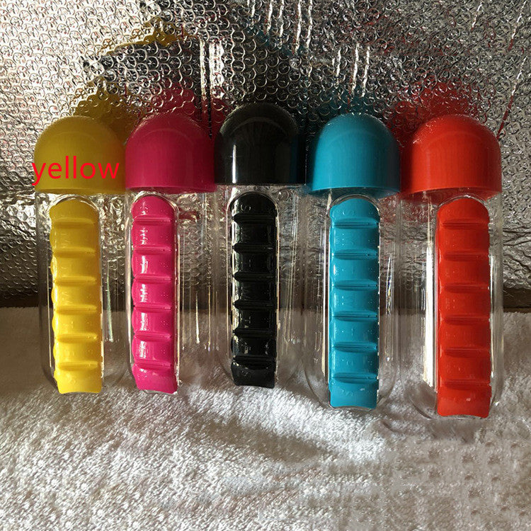 Water Bottle with Pill Organizer