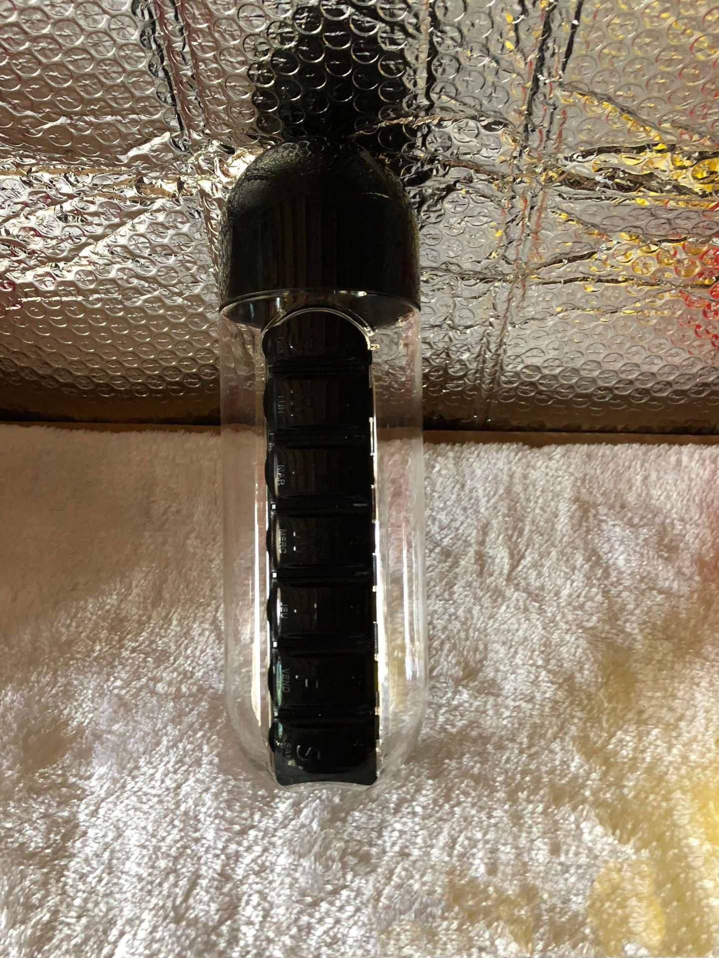 Water Bottle with Pill Organizer