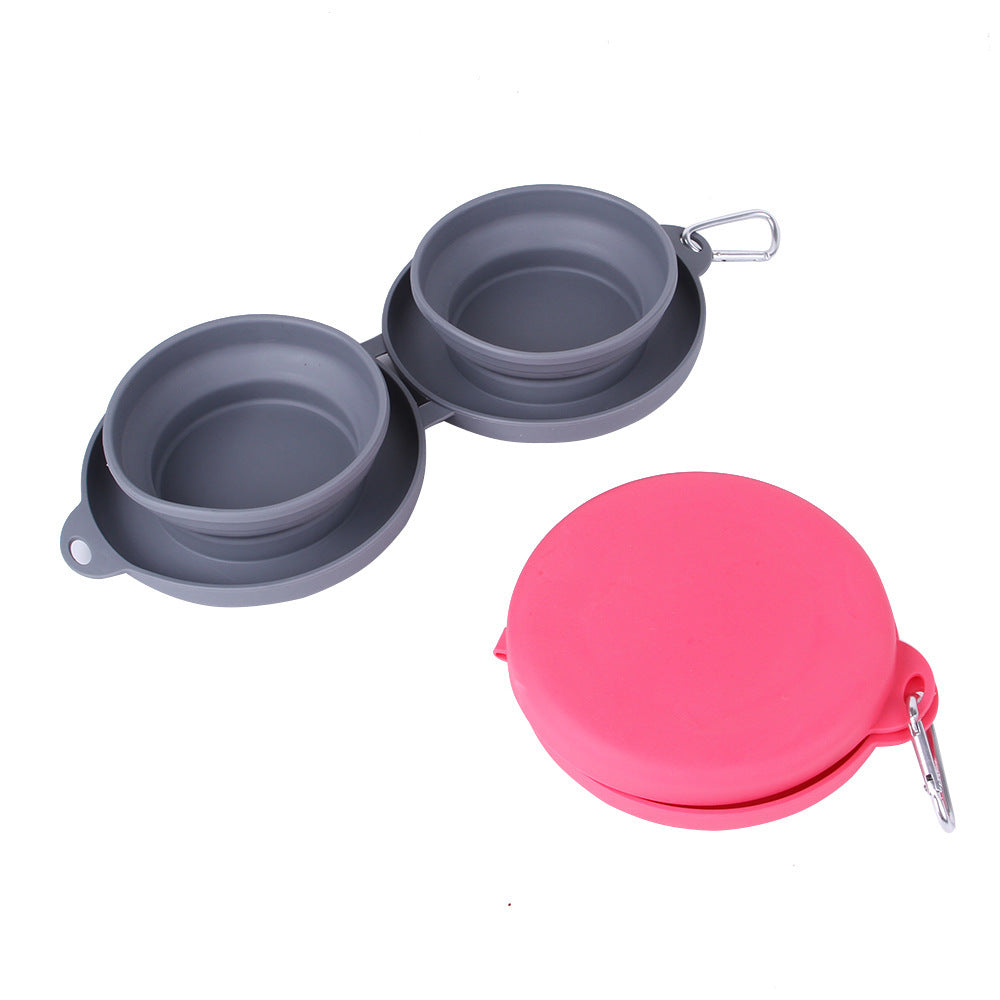 Outdoor Folding Double Bowl