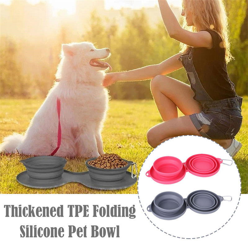 Outdoor Folding Double Bowl