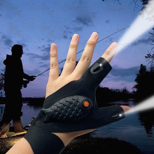 Flashlight Glow Fishing Gloves