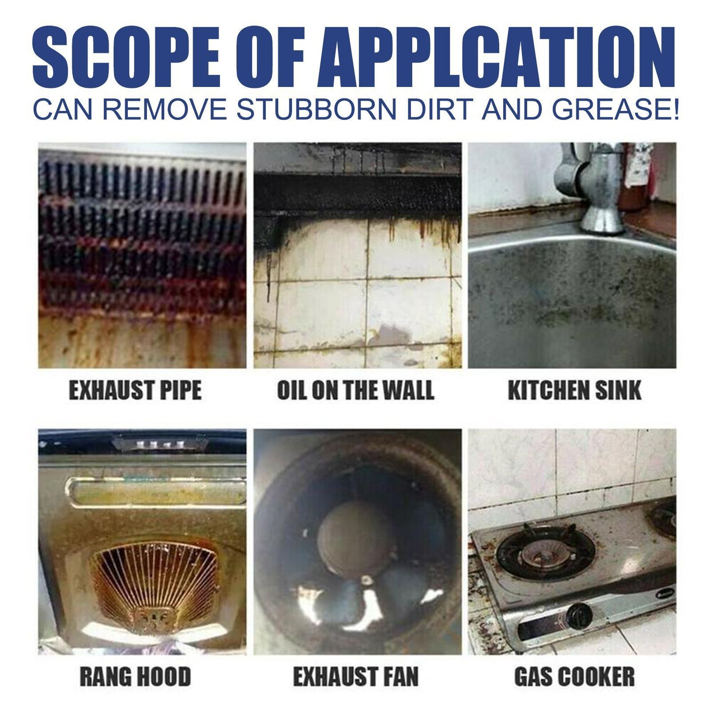 Oily Foam Cleaner – Kitchen Range Hood & Cooktop Rust Remover