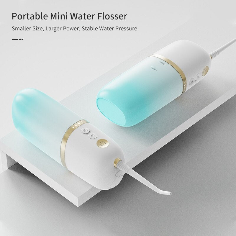 Portable Water Flosser  - USB Rechargeable, 4 Nozzles